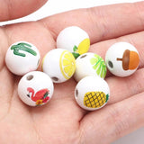 15mm Lemon Pattern Wood Beads Bracelet Making DIY