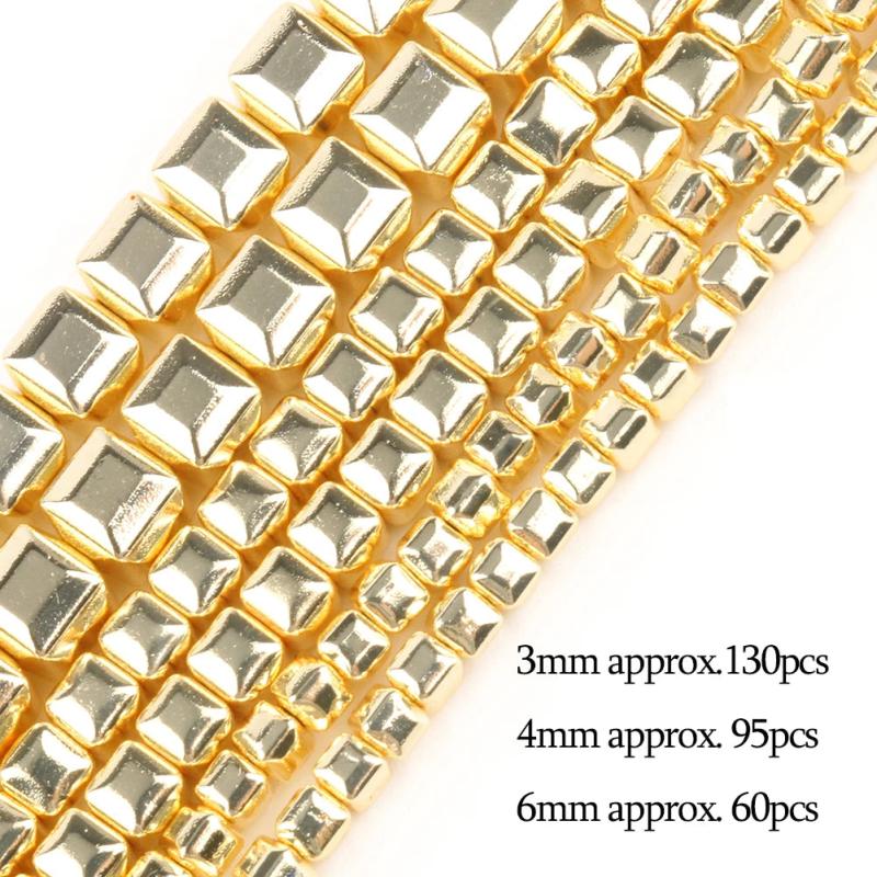9k Plated Hematite Beads Natural Stone Charms for Jewelry