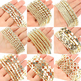 9k Plated Hematite Beads Natural Stone Charms for Jewelry