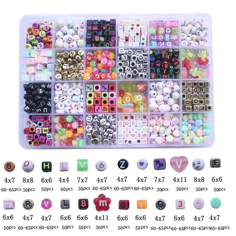 1200Pcs Acrylic Alphabet Letter Beads for Name Bracelet DIY Crafts