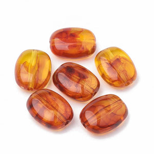 20pcs Amber Acrylic Beads Link Rings Spacer Jewelry Making Accessories