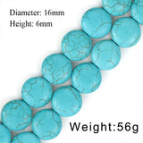 Imitated Turquoise Stone Round Flat Beads 15 Strand
