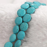 Imitated Turquoise Stone Round Flat Beads 15 Strand