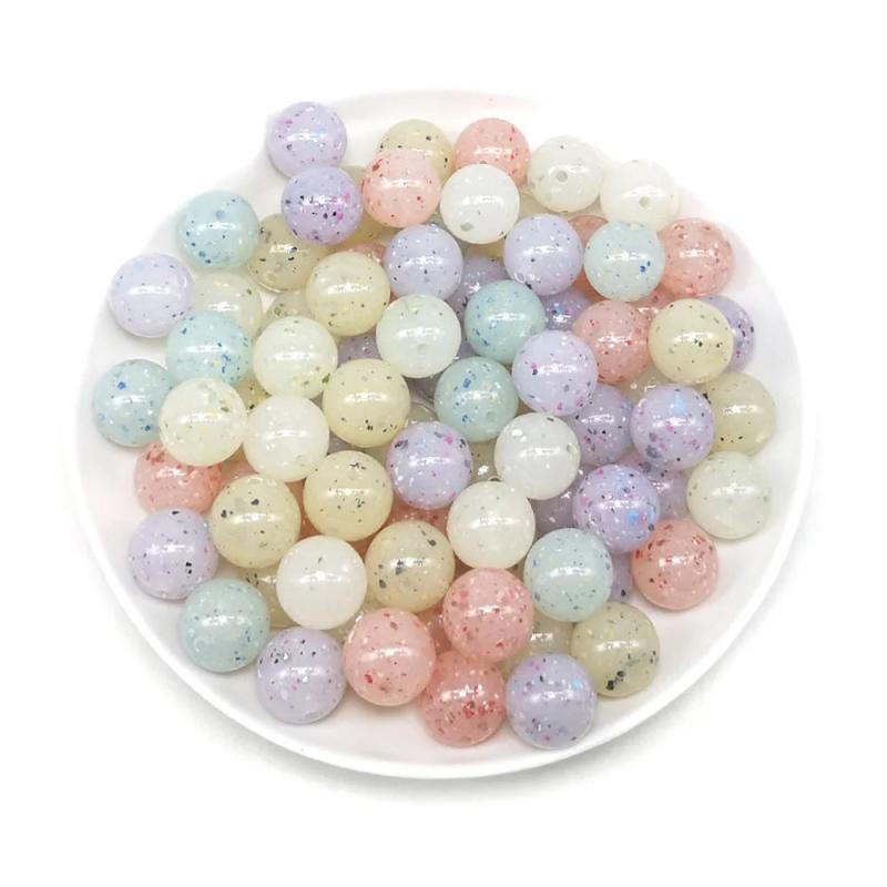 Colorful Acrylic Round Ball Spacer Beads for Jewelry Making DIY 10mm