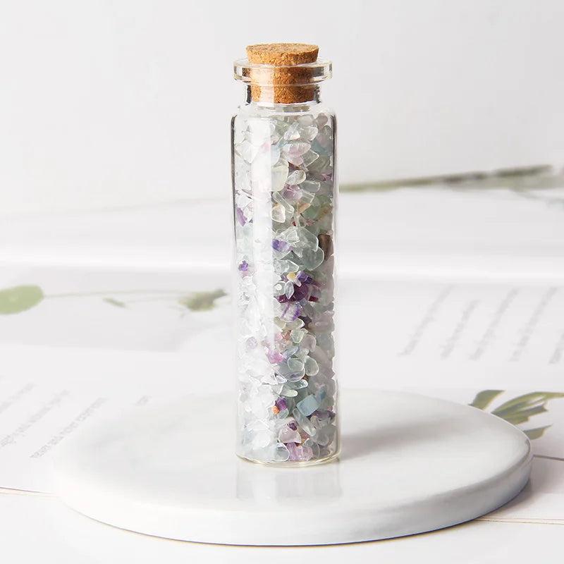 3-5MM Natural Quartz Stone Mini Glass Wishing Bottles
