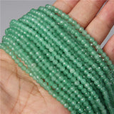 Natural Faceted Green Aventurine Stone Beads - Small Spacer Beads