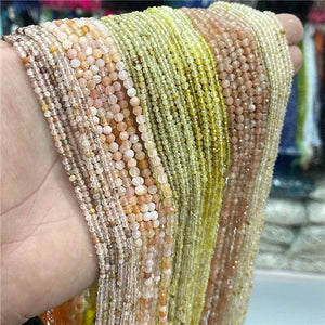 Yellow Zircon Bostwana Agate Rutilated Quartz Beads