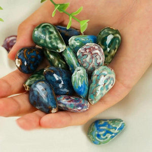 5 PCS Water Drop Ceramic Beads 27x18mm Porcelain Spacer Beads
