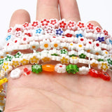 Mixed Flower Lampwork Beads 4/6/8mm Glazed Glass Spacer Beads