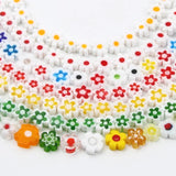 Mixed Flower Lampwork Beads 4/6/8mm Glazed Glass Spacer Beads