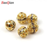 50Pcs 8mm Crystal Rhinestone Spacer Beads for DIY Jewelry Making