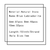 Labradorite 6/8/10MM Light Shining Loose Beads for Jewelry Making