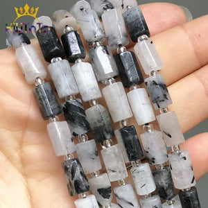 Faceted Rutilated Quartz Stone Beads for Jewelry Making DIY 7.5''