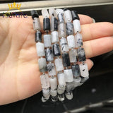Faceted Rutilated Quartz Stone Beads for Jewelry Making DIY 7.5''