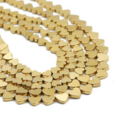Peach Hearts Hematite Natural Stone Spacer Loose Beads for Jewelry Making