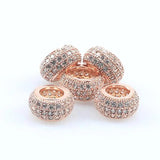 3pcs CZ Spacer Beads Micro Pave Zirconia Charms DIY Jewelry Making