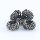 3pcs CZ Spacer Beads Micro Pave Zirconia Charms DIY Jewelry Making