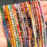 Faceted Agates Quartz Rhodonite Gem Beads for Jewelry Making DIY