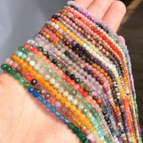 Faceted Agates Quartz Rhodonite Gem Beads for Jewelry Making DIY