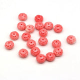 Natural Coral Red Flat Round Shape Beads Carved Necklace Bracelet Accessories