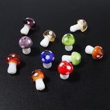 20pcs Multicolor Lampwork Glass Mushroom Beads for DIY Crafts Bracelet Necklace