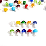 20pcs Multicolor Lampwork Glass Mushroom Beads for DIY Crafts Bracelet Necklace