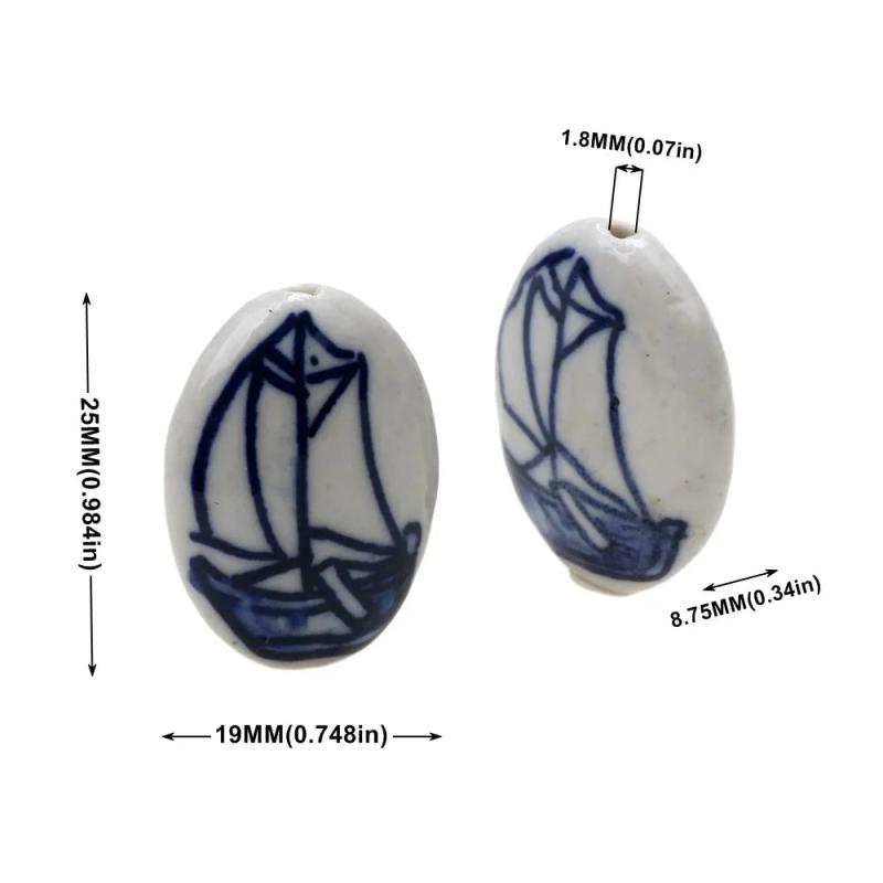 6pcs Tulip/Wooden Shoes & Porcelain Beads for DIY Jewelry Making
