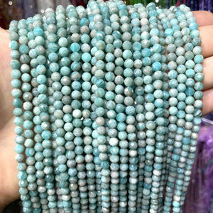 Amazonite Stone Faceted Spacer Beads for Jewelry Making DIY