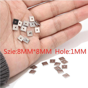 Stainless Steel Spacer Beads Round Square Flat Bead Metal Spacers
