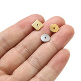 Stainless Steel Spacer Beads Round Square Flat Bead Metal Spacers