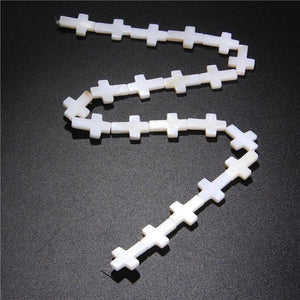 Mother of Pearl Shell Crucifix Beads Strand