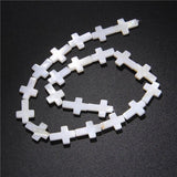 Mother of Pearl Shell Crucifix Beads Strand