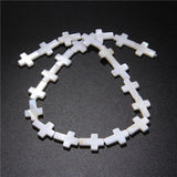 Mother of Pearl Shell Crucifix Beads Strand