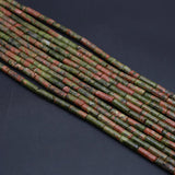 Unakite Cylindrical Bead Charms for Jewelry Making