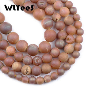 WLYeeS Round Matte Champagne Carnelian Bead 6 8 10mm