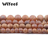 WLYeeS Round Matte Champagne Carnelian Bead 6 8 10mm