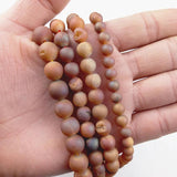 WLYeeS Round Matte Champagne Carnelian Bead 6 8 10mm