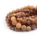 WLYeeS Round Matte Champagne Carnelian Bead 6 8 10mm