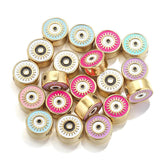 2pcs Sun Eyes Beads Spacer Flat Round Bead for DIY Jewelry