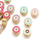 2pcs Sun Eyes Beads Spacer Flat Round Bead for DIY Jewelry