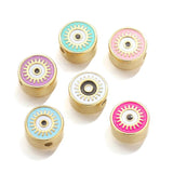 2pcs Sun Eyes Beads Spacer Flat Round Bead for DIY Jewelry