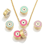 2pcs Sun Eyes Beads Spacer Flat Round Bead for DIY Jewelry
