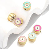 2pcs Sun Eyes Beads Spacer Flat Round Bead for DIY Jewelry