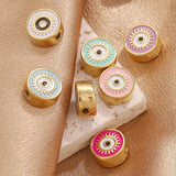 2pcs Sun Eyes Beads Spacer Flat Round Bead for DIY Jewelry