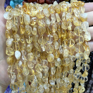 Natural Yellow Citrines Crystal Loose Spacer Beads 15''