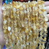 Natural Yellow Citrines Crystal Loose Spacer Beads 15''