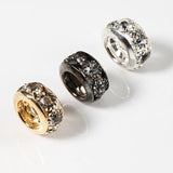 30pcs Rhinestone Spacer Beads for DIY Jewelry Making, Metal Cz