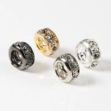 30pcs Rhinestone Spacer Beads for DIY Jewelry Making, Metal Cz