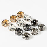 30pcs Rhinestone Spacer Beads for DIY Jewelry Making, Metal Cz