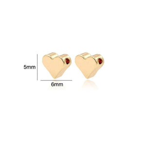 20PCS 14K Plated Brass Heart Spacer Beads for DIY Jewelry Making